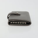 SAINT LAURENT Key Case Leather Gray Silver Auth bs35102-4