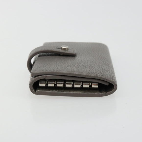SAINT LAURENT Key Case Leather Gray Silver Auth bs35102