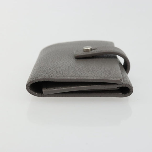 SAINT LAURENT Key Case Leather Gray Silver Auth bs35102