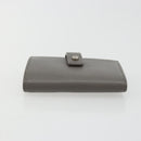 SAINT LAURENT Key Case Leather Gray Silver Auth bs35102-6