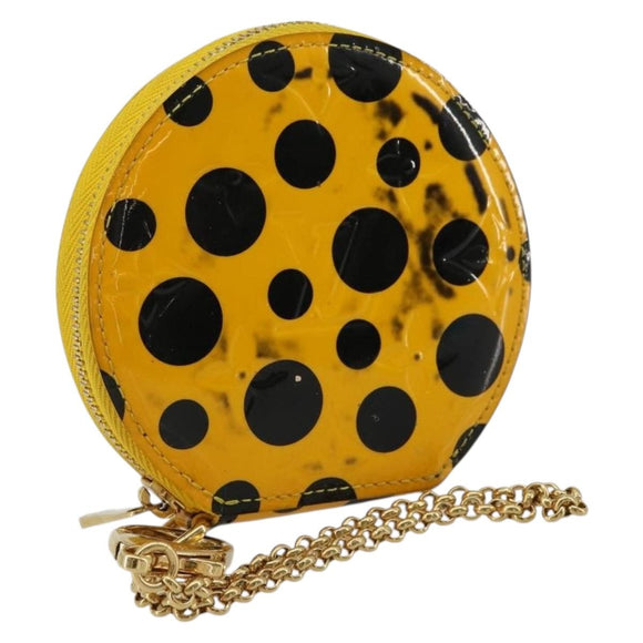 LOUIS VUITTON Vernis Porte Monnaie Chapo Purse Yellow M91569 LV Auth bs35103