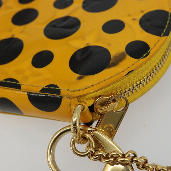 LOUIS VUITTON Vernis Porte Monnaie Chapo Purse Yellow M91569 LV Auth bs35103