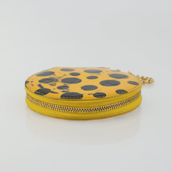 LOUIS VUITTON Vernis Porte Monnaie Chapo Purse Yellow M91569 LV Auth bs35103