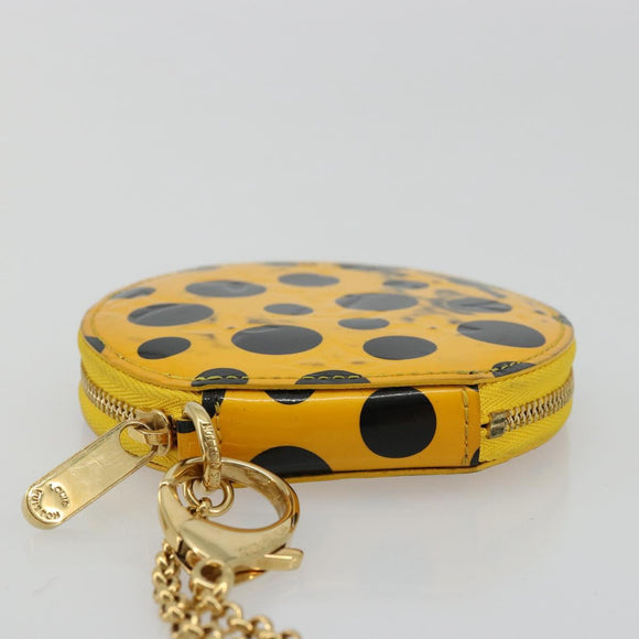 LOUIS VUITTON Vernis Porte Monnaie Chapo Purse Yellow M91569 LV Auth bs35103