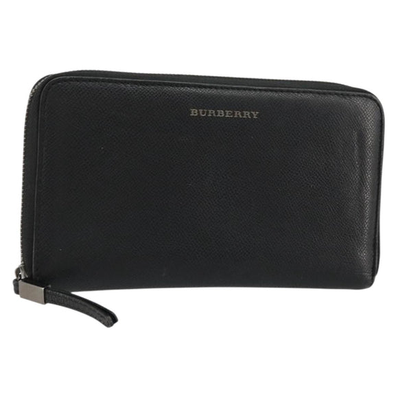 BURBERRY Long Wallet Leather Black Auth bs35104