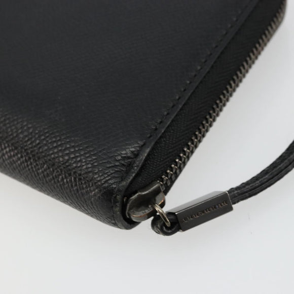 BURBERRY Long Wallet Leather Black Auth bs35104
