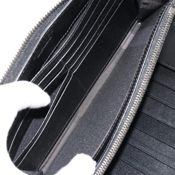 BURBERRY Long Wallet Leather Black Auth bs35104