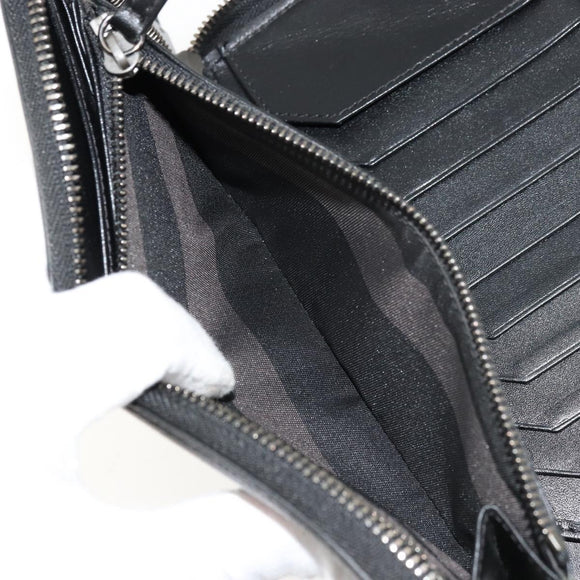 BURBERRY Long Wallet Leather Black Auth bs35104