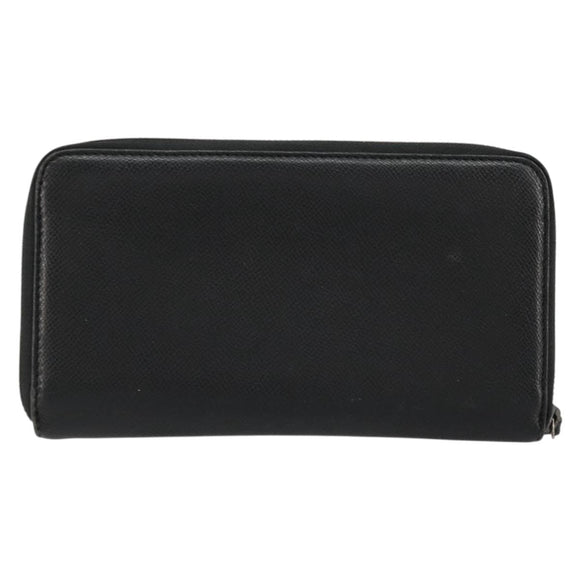 BURBERRY Long Wallet Leather Black Auth bs35104