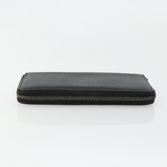 BURBERRY Long Wallet Leather Black Auth bs35104