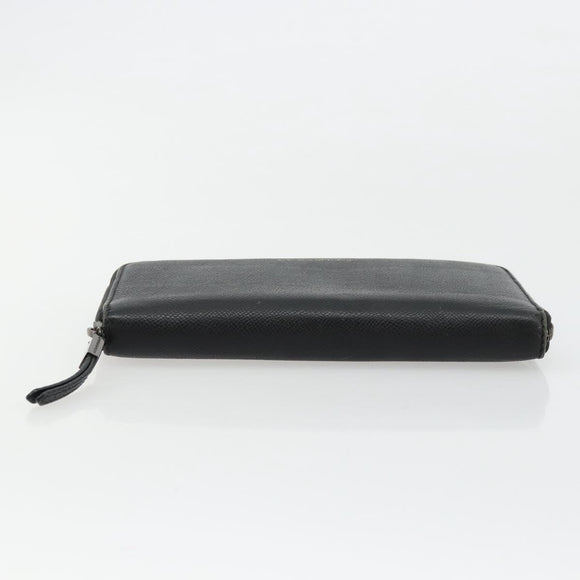BURBERRY Long Wallet Leather Black Auth bs35104