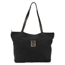 FENDI Zucca Canvas Tote Bag Black Silver Auth bs35105-13