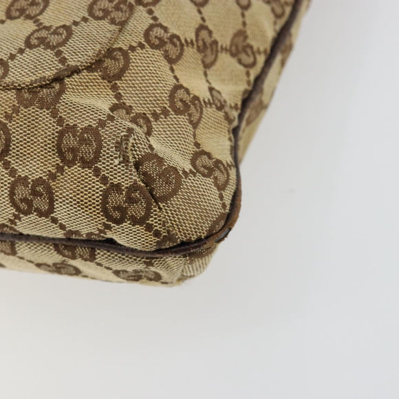 GUCCI GG Canvas Shoulder Bag Beige Silver 122791 Auth bs35106