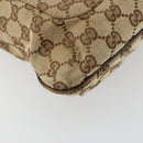 GUCCI GG Canvas Shoulder Bag Beige Silver 122791 Auth bs35106-15