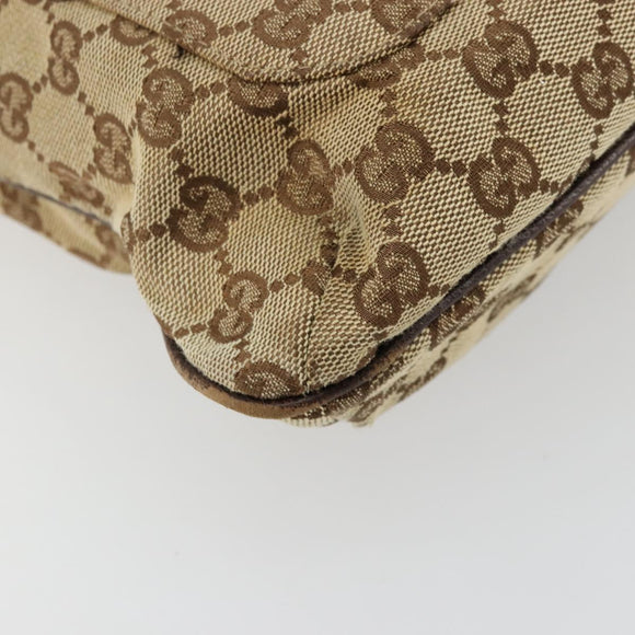 GUCCI GG Canvas Shoulder Bag Beige Silver 122791 Auth bs35106