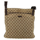 GUCCI GG Canvas Shoulder Bag Beige Silver 122791 Auth bs35106-13
