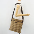 GUCCI GG Canvas Shoulder Bag Beige Silver 122791 Auth bs35106-25