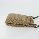 GUCCI GG Canvas Shoulder Bag Beige Silver 122791 Auth bs35106-3