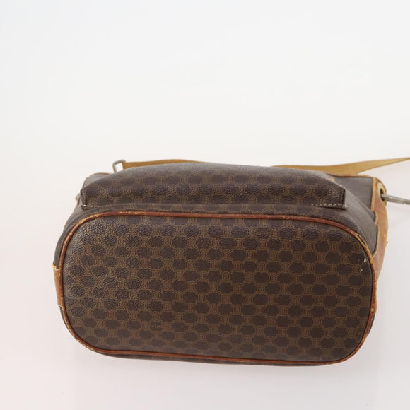 CELINE Macadam Canvas C Sulky Shoulder Bag PVC Leather 3 Set Brown Auth bs35107