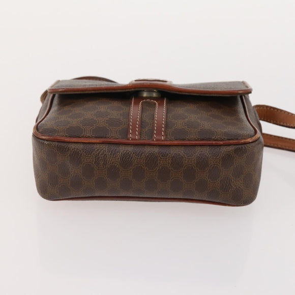 CELINE Macadam Canvas C Sulky Shoulder Bag PVC Leather 3 Set Brown Auth bs35107