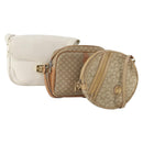 CELINE Macadam Canvas C Sulky Bag PVC Leather 3 Set Beige White Auth bs35108-1