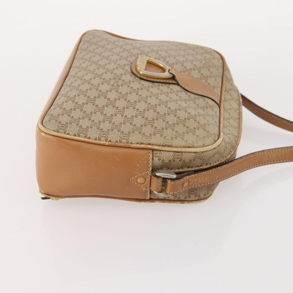 CELINE Macadam Canvas C Sulky Bag PVC Leather 3 Set Beige White Auth bs35108
