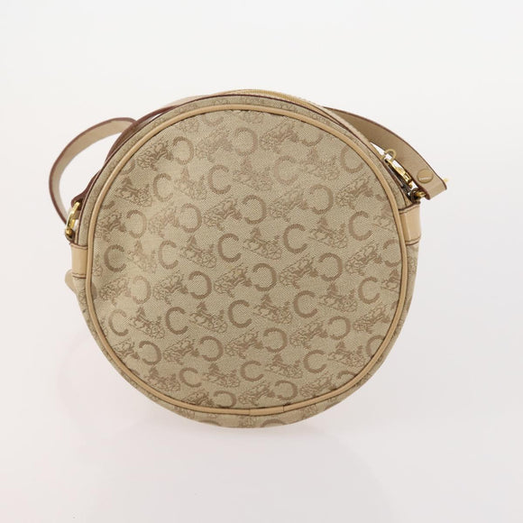 CELINE Macadam Canvas C Sulky Bag PVC Leather 3 Set Beige White Auth bs35108