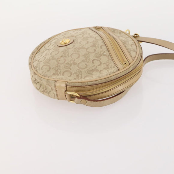 CELINE Macadam Canvas C Sulky Bag PVC Leather 3 Set Beige White Auth bs35108