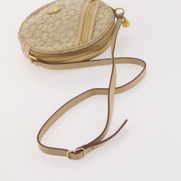 CELINE Macadam Canvas C Sulky Bag PVC Leather 3 Set Beige White Auth bs35108