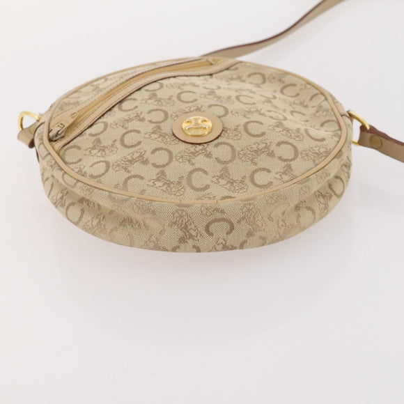 CELINE Macadam Canvas C Sulky Bag PVC Leather 3 Set Beige White Auth bs35108