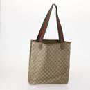GUCCI GG Supreme GG Canvas Web Sherry Line Tote Bag PVC 2 Set Beige Auth bs35109-3