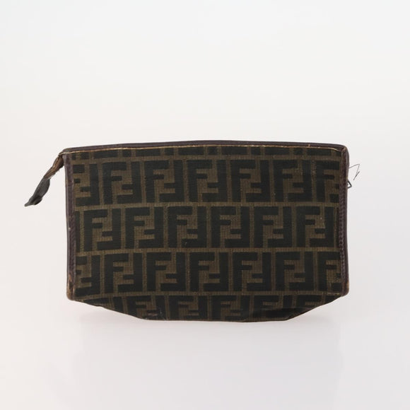 FENDI Zucchino Canvas Zucca Canvas Pecan Canvas Bag PVC 3 Set Auth bs35110
