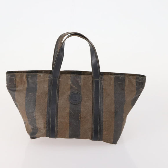 FENDI Zucchino Canvas Zucca Canvas Pecan Canvas Bag PVC 3 Set Auth bs35110