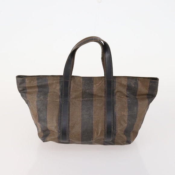 FENDI Zucchino Canvas Zucca Canvas Pecan Canvas Bag PVC 3 Set Auth bs35110