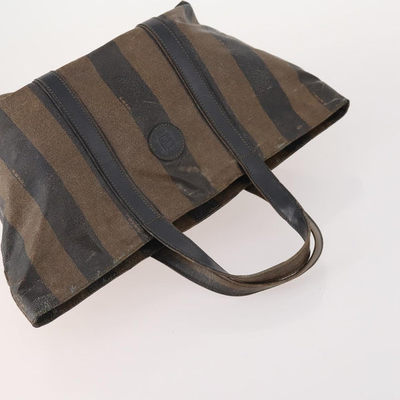 FENDI Zucchino Canvas Zucca Canvas Pecan Canvas Bag PVC 3 Set Auth bs35110
