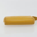 CHANEL Pouch Caviar Skin Yellow Gold CC Auth bs35112-6