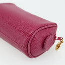 CHANEL Pouch Caviar Skin Pink Gold CC Auth bs35113-10