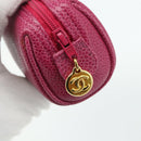 CHANEL Pouch Caviar Skin Pink Gold CC Auth bs35113-12