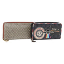 GUCCI GG Supreme Long Wallet PVC 2 Set Beige Navy Auth bs35114-1