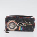 GUCCI GG Supreme Long Wallet PVC 2 Set Beige Navy Auth bs35114-10