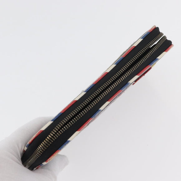 GUCCI GG Supreme Long Wallet PVC 2 Set Beige Navy Auth bs35114