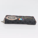 GUCCI GG Supreme Long Wallet PVC 2 Set Beige Navy Auth bs35114-14