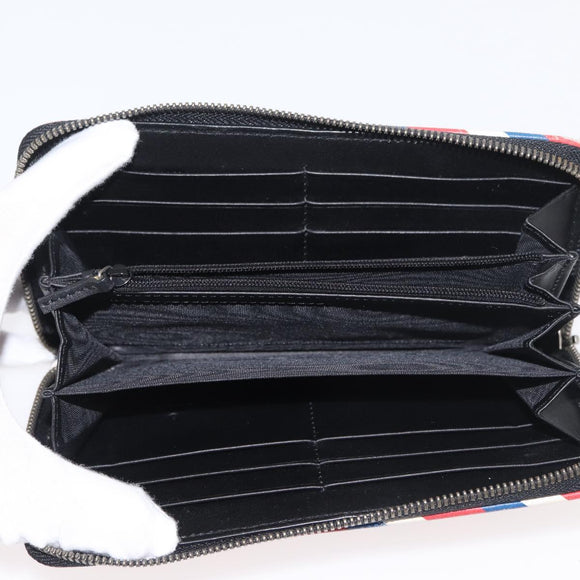 GUCCI GG Supreme Long Wallet PVC 2 Set Beige Navy Auth bs35114