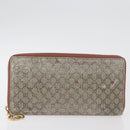 GUCCI GG Supreme Long Wallet PVC 2 Set Beige Navy Auth bs35114-2