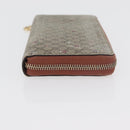 GUCCI GG Supreme Long Wallet PVC 2 Set Beige Navy Auth bs35114-4