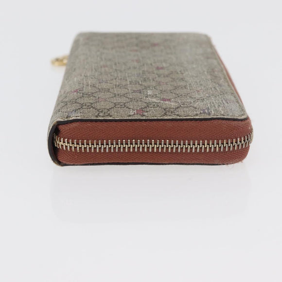 GUCCI GG Supreme Long Wallet PVC 2 Set Beige Navy Auth bs35114