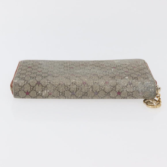 GUCCI GG Supreme Long Wallet PVC 2 Set Beige Navy Auth bs35114