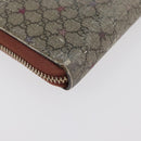 GUCCI GG Supreme Long Wallet PVC 2 Set Beige Navy Auth bs35114-7