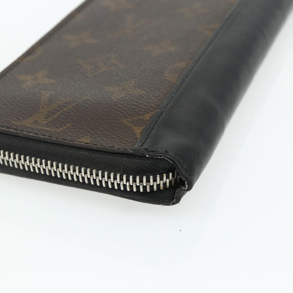 LOUIS VUITTON Monogram Macassar Zippy Wallet Vertical M60109 LV Auth bs35115