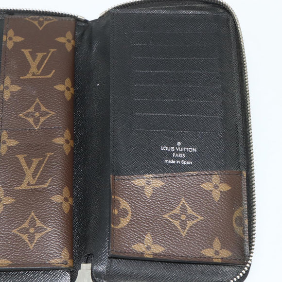 LOUIS VUITTON Monogram Macassar Zippy Wallet Vertical M60109 LV Auth bs35115